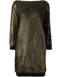 Gold Embellished Sweater Dress