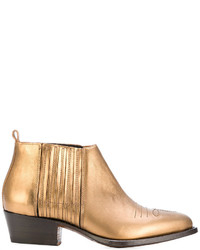 Buttero Embroidered Metallic Ankle Boots