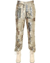 Gold Embroidered Sequin Pants