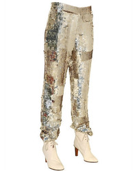 Chloé Sequin Embroidered Pants