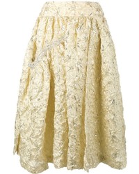Simone Rocha Embroidered Flared Midi Skirt