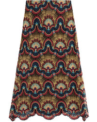 Valentino Embroidered Skirt With Metallic Thread