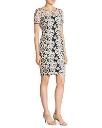 St. John Floral Embroidered Tulle Dress