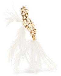 Lanvin Gold Tone Feather And Crystal Brooch