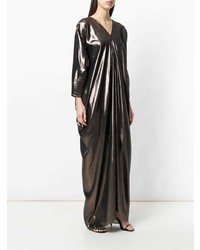 Alberta Ferretti Long Flared Metallic Dress