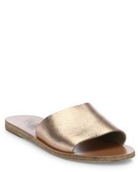 Ancient Greek Sandals Taygette Metallic Leather Slides
