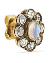 Fred Leighton 1890s 18 Karat Gold Silver Moonstone And Diamond Earrings