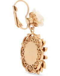 Dolce & Gabbana Gold Tone Enamel And Crystal Earrings