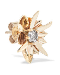 Meadowlark Wildflower 9 Karat Gold Diamond Earrings