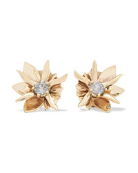 Meadowlark Wildflower 9 Karat Gold Diamond Earrings