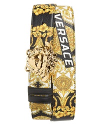 Gold Floral Leather Belt