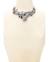 Forever 21 Floral Iridescent Faux Gemstone Necklace