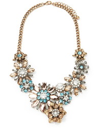 Forever 21 Floral Iridescent Faux Gemstone Necklace