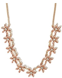 Forever 21 Rhinestoned Floral Statet Necklace