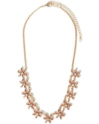 Forever 21 Rhinestoned Floral Statet Necklace
