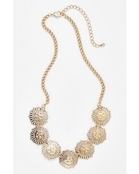 Stephan & Co. Metal Flower Necklace Gold One Size