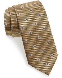 Gold Floral Silk Tie