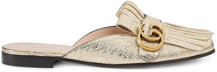 Marmont metallic laminate deals leather slipper