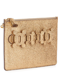 Anya Hindmarch Circulus Large Zip Top Pouch Bag Gold