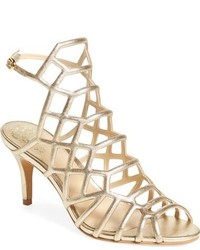 Gold Geometric Leather Sandals