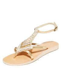 Gold Geometric Wedge Sandals