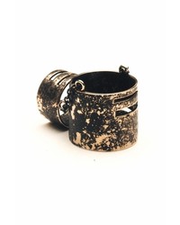 Luv Aj Double Cut Out Ring In Antiqued Gold