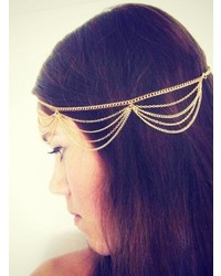 Generic Fashion Lady Girl Muti Layers Tassels Headband Link Chain Cuff Headpiece