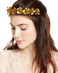 Jennifer Behr Charlotte Floral Circlet Headband Gold