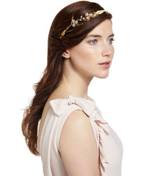Jennifer Behr Crystal Flower Golden Leaf Headband