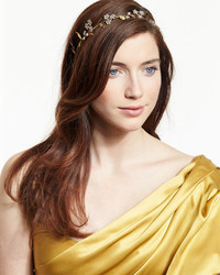 Jennifer Behr Crystal Flower Headband Golden
