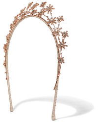 Jennifer Behr Starlight Gold Plated Swarovski Crystal Headband Rose Gold