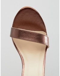 Glamorous Bronze Metallic Two Part Heeled Sandals