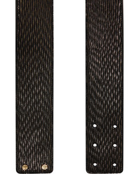 Saint Laurent Metallic Striped Leather Belt Gold