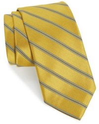 Gold Horizontal Striped Silk Tie