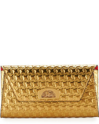 Christian Louboutin Vero Houndstooth Embossed Clutch Bag
