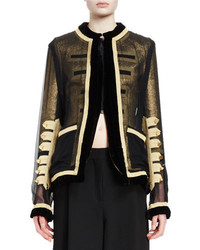 Givenchy Zip Front Chiffon Jacket Blackgold