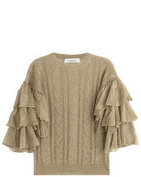 Valentino Knit Pullover With Ruffled Sleeves