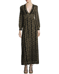 Nightcap Clothing Moroccan Metallic Lace Gown Gold