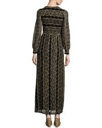 Nightcap Clothing Moroccan Metallic Lace Gown Gold