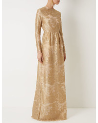 Perseverance London Gold Lurex Lace Gown