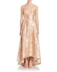 Theia Strapless Floral Lace Ball Gown