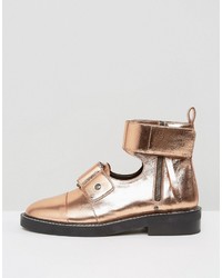 Asos Axle Leather Cut Out Ankle Boots
