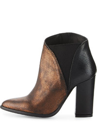Charles David Charla Asymmetric Skived Leather Bootie Bronze