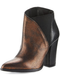 Charles David Charla Asymmetric Skived Leather Bootie Bronze