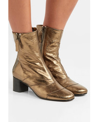 Chloé Lexie Metallic Leather Ankle Boots