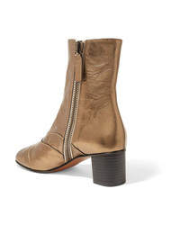 Chloé Lexie Metallic Leather Ankle Boots