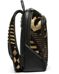 MCM Duke Tapisserie Goat Leather Backpack Metallic