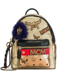 MCM Metallic Patched Backpack