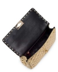 Valentino Garavani Medium Rockstud Spike Metallic Leather Shoulder Bag