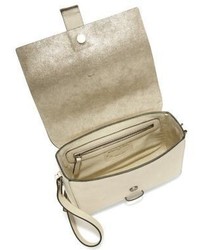 Brunello Cucinelli Monili Trim Metallic Leather Shoulder Bag
